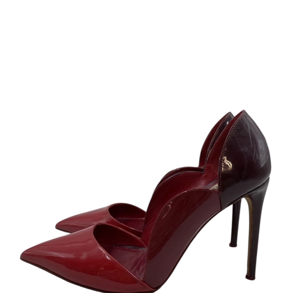 Valentino Garavani Burgundy Patent Leather Heels